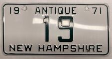 1971 New Hampshire Antique Auto License Plate #19 LOW NUMBER picture