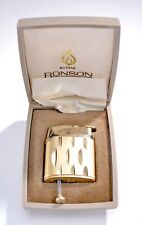 Vintage 1950's Ronson Butane Varaflame Gold Tone Pocket Lighter in Original Box picture