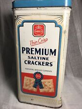 NABISCO THIN CRISP PREMIUM SALTINE CRACKERS 1993 VTG Old Time Tin LID Collection picture