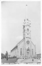 Jefferson Wisconsin~St John's Catholic Church~Real Photo Postcard RPPC 1930s picture
