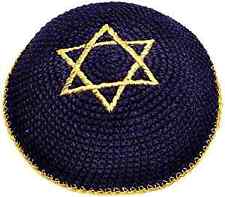 50 x Embroidery Black & Gold Magen David Kippahs Hand Made from Jerusalem picture