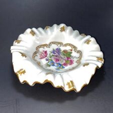 Vintage Small White Porcelaine de France Trinket Dish Floral Ruffles French picture
