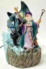 Merlin Wizard With Dragon Water Fountain Fantasy Mythical picture
