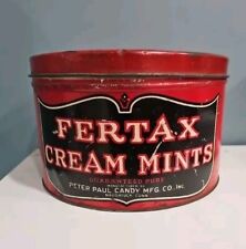 Vintage Fertax Cream Mints Red Tin Peter Paul Candy Co Naugatuck, Connecticut picture