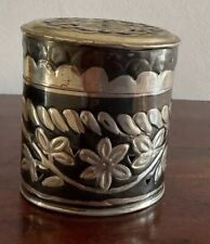 Gorgeous Vintage  Embossed Floral Metal Box/ Potpourri Canister picture