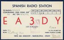 Vintage QSL Radio  Postcard  SPANISH RADIO STATION BARCELONA  MARCH 20 1949 picture