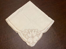 Vintage Cotton Tablecloth Table Topper Needlework 32x32 -C12 picture