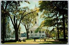 Vtg Springfield MA Court Square & First Congregational Church View Postcard picture