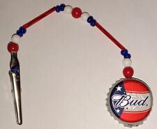 RED WHITE BLUE BEADED🐊 ROACH CLIP~BUDWEISER 🍺 BEER~WEED~POT~🎆 U.S.A 🎆 UNIQUE picture