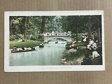 Postcard Michigan MI Detroit Belle Isle Park Canoeing Canal Old Vintage UDB PC picture