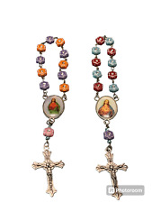 Children's Catholic Flower Sacred Heart of Jesus Pocket Rosary set of 2 picture
