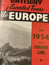 1954 CUNARD Queen Mary Elizabeth Transatlantic Cruise Gateway Europe Tour Book picture