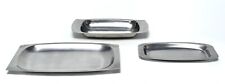 Vintage Mid Century Stainless Steel Serving Trays, 1 Dolphin & 2 other Unmarked picture