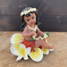 Chiefly co figurine Hula girl hibiscus Luau tiki vintage Hawaiian Mahalo Vintage picture