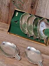 Vintage WMF Metal Leaf Ashtray Spoon Rest Set of 6 in Original Package Man Cave  picture