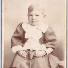 c1880s Chicago Cute Big Baby Boy in Dress Cabinet Card Photo Siegel-Cooper B10 picture