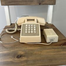 VINTAGE AT&T 100 BEIGE CORDED TELEPHONE WITH RINGER  picture