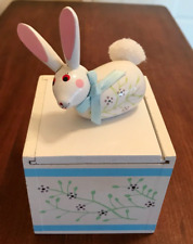 VINTAGE Rare Wooden Bunny Box HAPPY EASTER picture