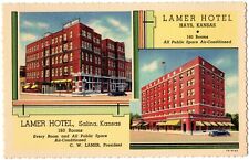 HAYS, SALINA, and WAKEENEY, KS - Lamer Hotels Multiview Kansas Postcard 1935 picture