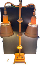 Rare Vintage Leviton Tole Desk Lamp Dual Arm Rotating Metal Shades 26.25