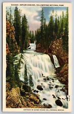 Kepler Cascade, Yellowstone National Park, Wyoming Vintage Postcard picture
