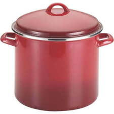 12 Quart Enamel On Steel Stockpot with Lid, Red Gradient picture