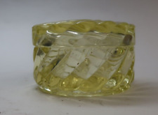 Baccarat France crystal vaseline glass powder jar picture