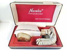 Vintage 1960's Norelco Electric Tripleheader Shaver With Pop-Up Trimme Tested  picture