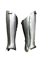 Medieval Pair Of Leg Greaves Knight Larp Armor 18ga Steel Leg Protection picture