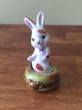 Limoges Peint Main Trinket Box Rabbit With Turtle Clasp 275 300 CN Adorable picture