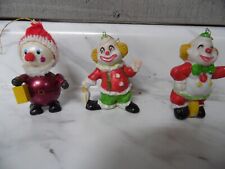 🎄Vintage Christmas Ornaments Porcelain Bisque Clowns, Ceramic Jesters 🎄 picture