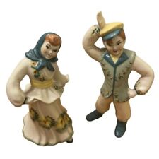Vintage East European Dancers Ceramic Man Woman Figurines Traditional 6.5