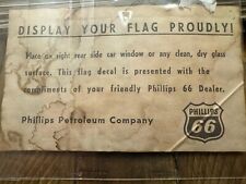 Phillips 66 Gas Station American Flag Decal Vintage  picture