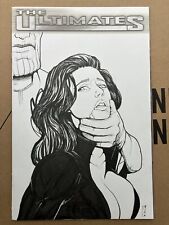The Ultimates 1 Marvel Comic Black Widow Sexy Sketch Cover Variant Original Art picture