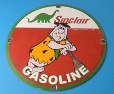 Vintage Sinclair Gasoline Sign - Flintstones Cave Man Porcelain Gas Pump Sign picture