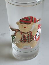 4 Sets Of Culver 24kt Gold Yule Bear Frosted Glass Tumblers-16 Total picture