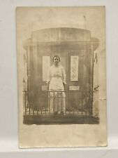 Real Photo Postcard RPPC Woman Beautiful White Dress La Crosse, Wisconsin 1910's picture