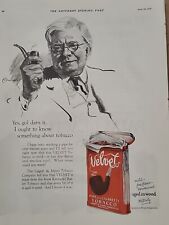 1924 Velvet Joe Tobacco S. E. Post Print Ad Pipe Red Liggett & Myers Cigarette picture