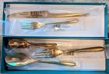 NEW CHRISTOFLE L'AME STAINLESS STEEL GOLD 5-PC FLATWARE SET #2327186 BRAND NIB picture