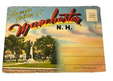Vintage Unposted Souvenir Postcard Folder 18 Color Pictures of Manchester, NH picture