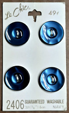 Vintage In-Chic #2406 buttons (4 count) on card 3/4 inch Navy 2 hole sewing picture