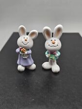 Vintage 1985 Hallmark Easter Bunny Merry Miniatures Figurine Barnaby & Bernadett picture