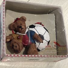 Santa's World Kurt S Adler Holly Bearies Ornament Soccer Theme ￼￼Handcrafted￼ picture