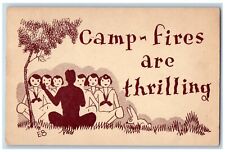 Duluth Minnesota MN Postcard Girls Scouts Camp Fires Are Thrilling 1932 Vintage picture