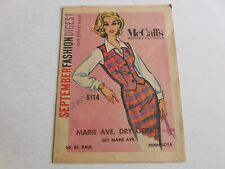 McCalls printed patterns sewing magazine booklet catalog 1959 fashion digest picture