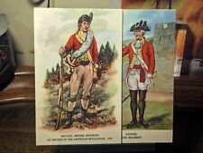 Vintage Set of 2 Information Cards: British Troops at Fort Ticonderoga 1758-1777 picture