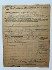 Vintage 1913 New York Central & Hudson River RR Bill of Lading Sheet NY NYC&HRR picture