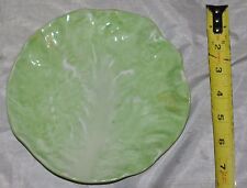 Antique Pottery Plate New Milford Wannopee Lettuce Leaf Green Cabbage Majolica 2 picture