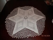 vintage 25 inch large round table doily  handmade crochet white picture