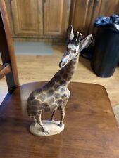 Vintage Wooden Giraffe /African Hand Carved Sculpture 27in Safari Decor picture